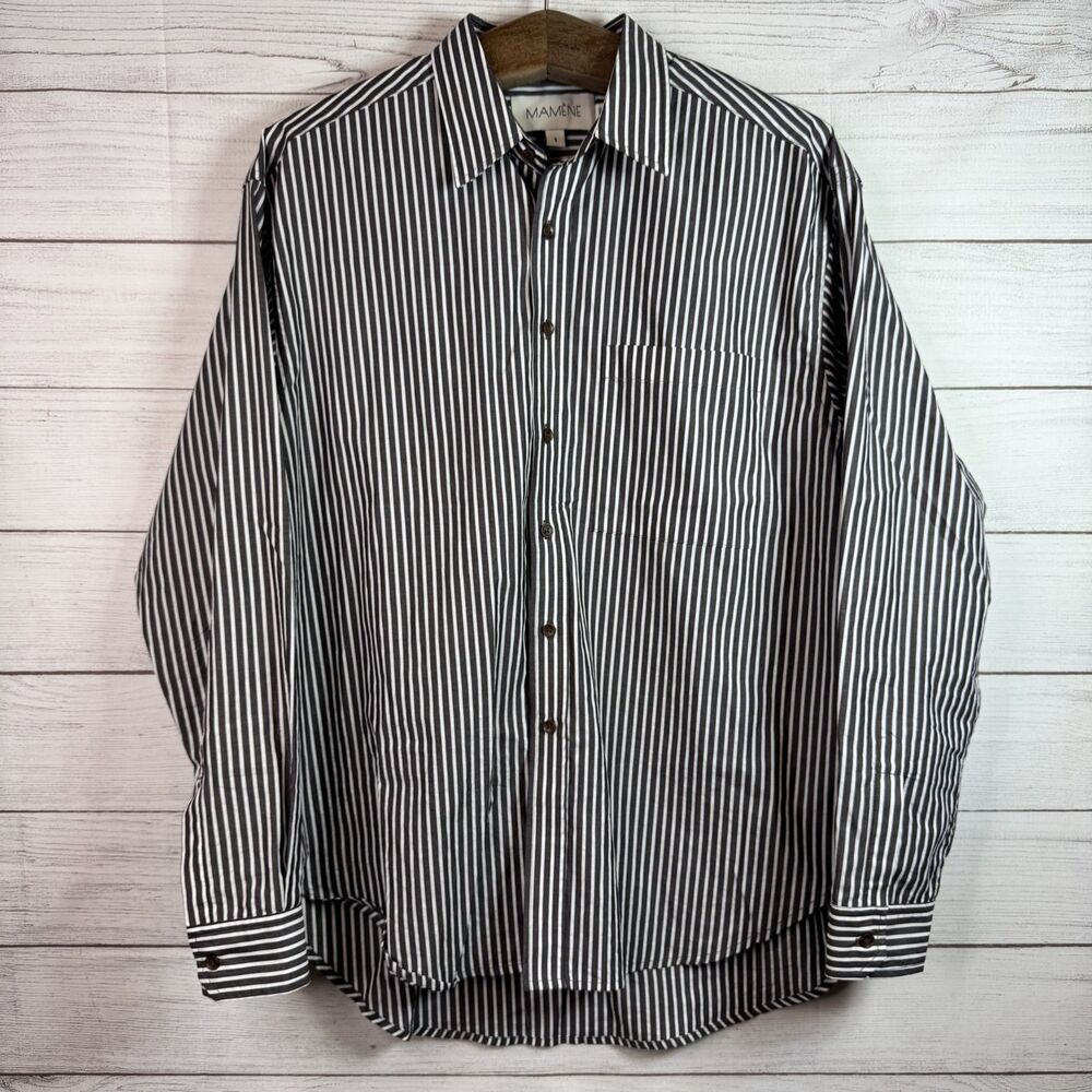 MAMENE Striped Button Down Shirt Oversize Top Blouse Women’s Size 1